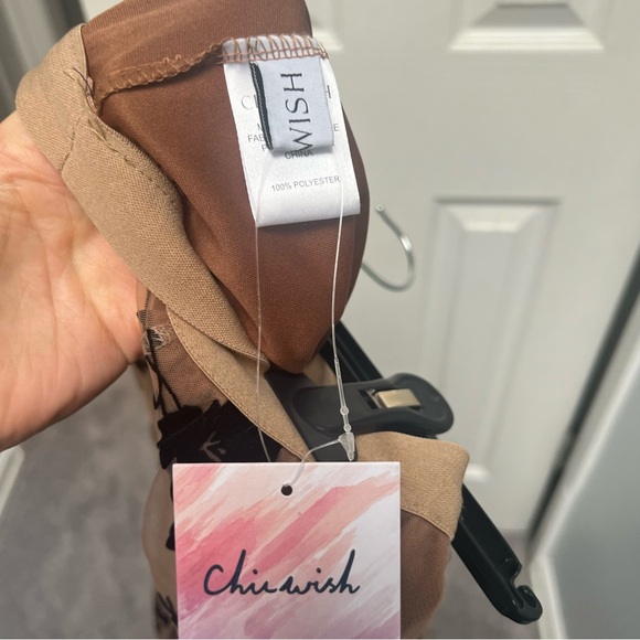 NWT Elastic waist black fleece Floral print Beige tulle midi Skirt size M/L - Picture 6 of 6